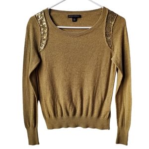 Banana Republic Pima Cotton Wool Blend Crewneck Sequin Sweater XS